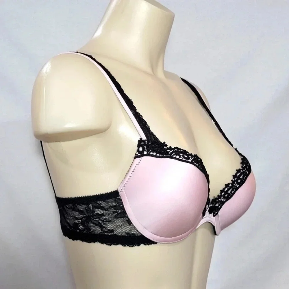 32C Felina 250577 Tricia Seamless Push Up Underwire Bra Pink Excellent Pre-owned - Picture 2 of 3